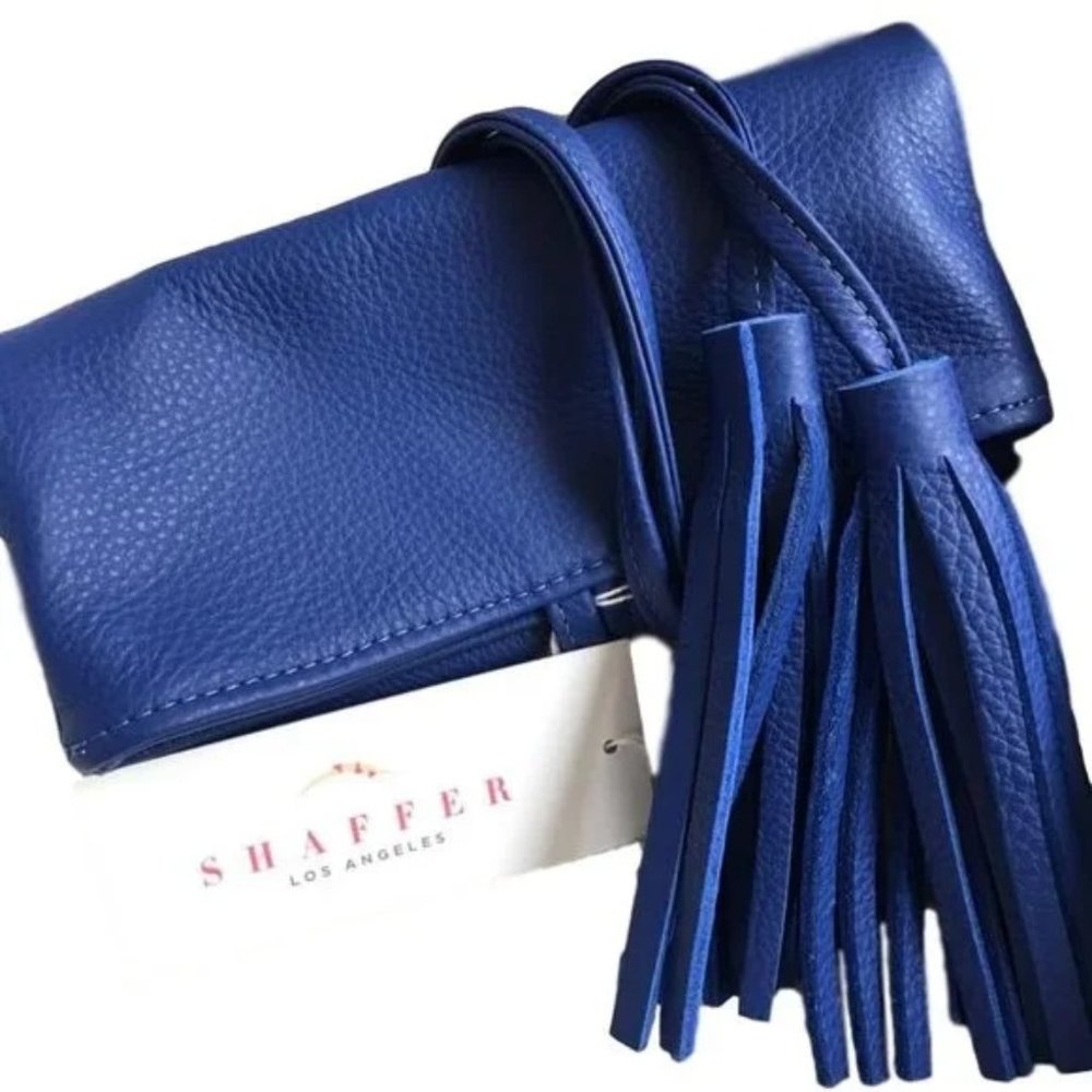 NWT Shaffer LA Julian Clutch Handmade Blue